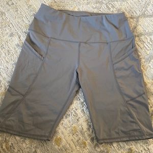 Oalka Bike Shorts Womens Large Black Side Pockets Gray